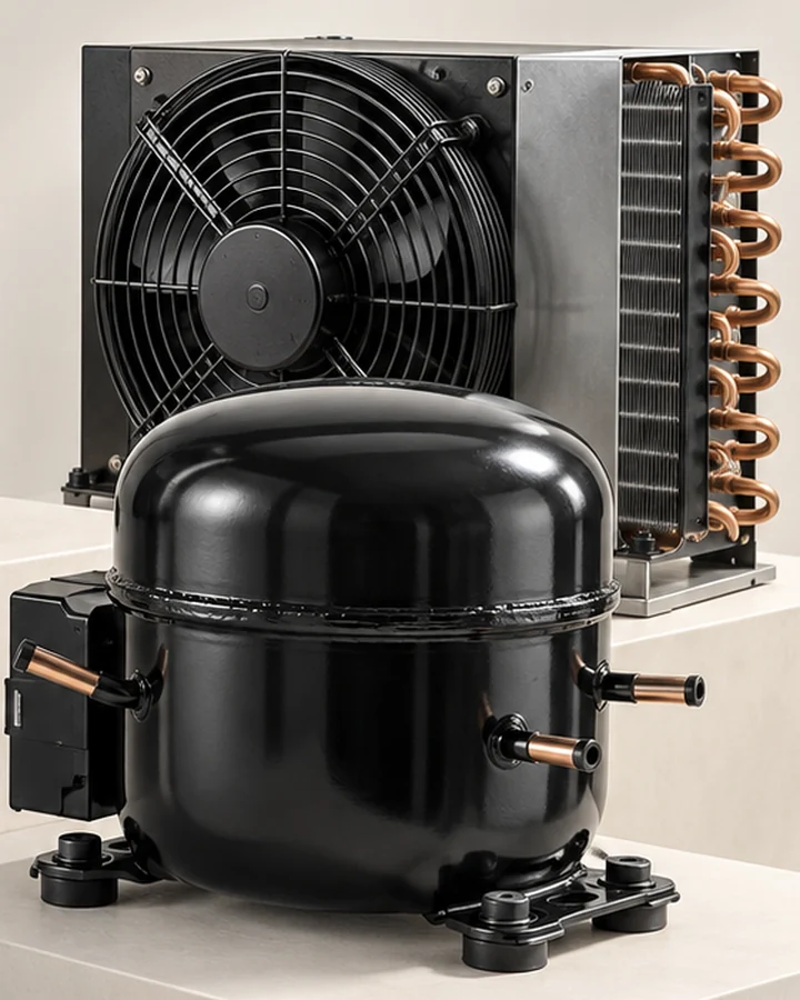 Compresor y ventilador de refrigeración en una composición representativa